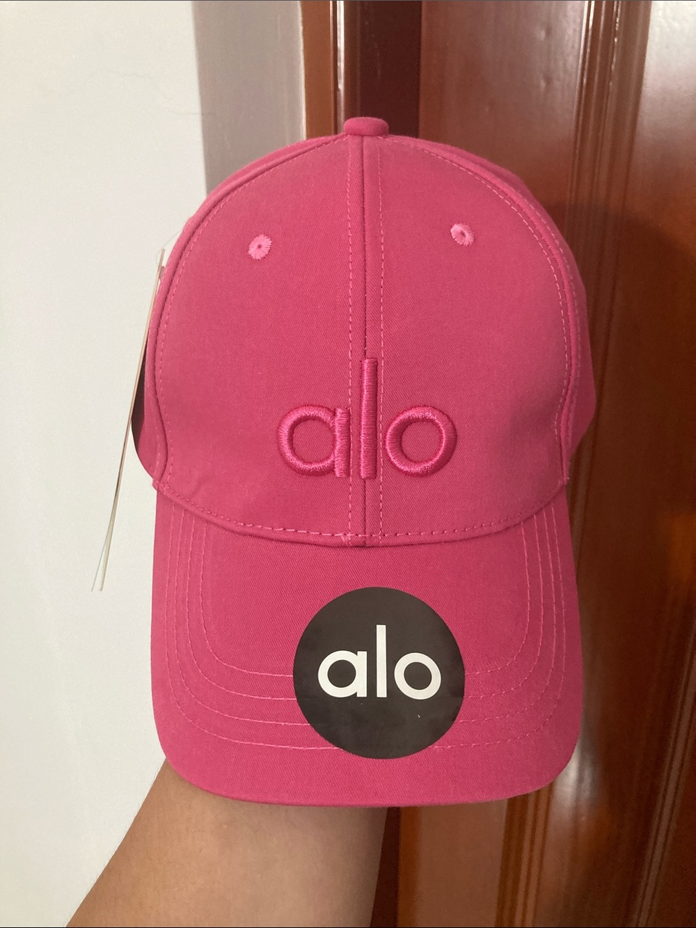 Authentic ALO Yoga Kids Hot Pink Baseball Cap with Embroidered Logo